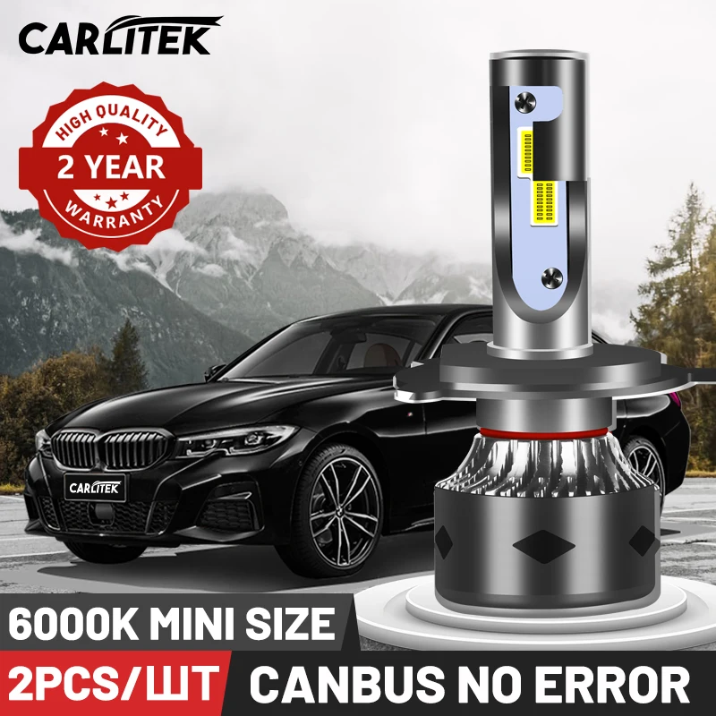 CARLITEK H1 H7 H4 Led Canbus Нет ошибок для авто H8 H9 H11 светодиодный головной светильник 6000K