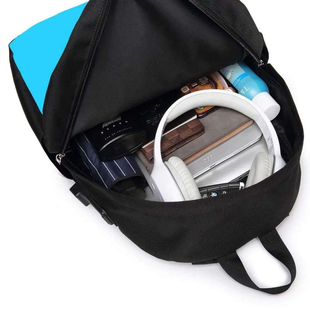 

WHEREISART USB Charge Slot Machine Cartoon Book Bag Backpack Schoolbag School Bag Travel Pack Fashion Women Teenagers Girls