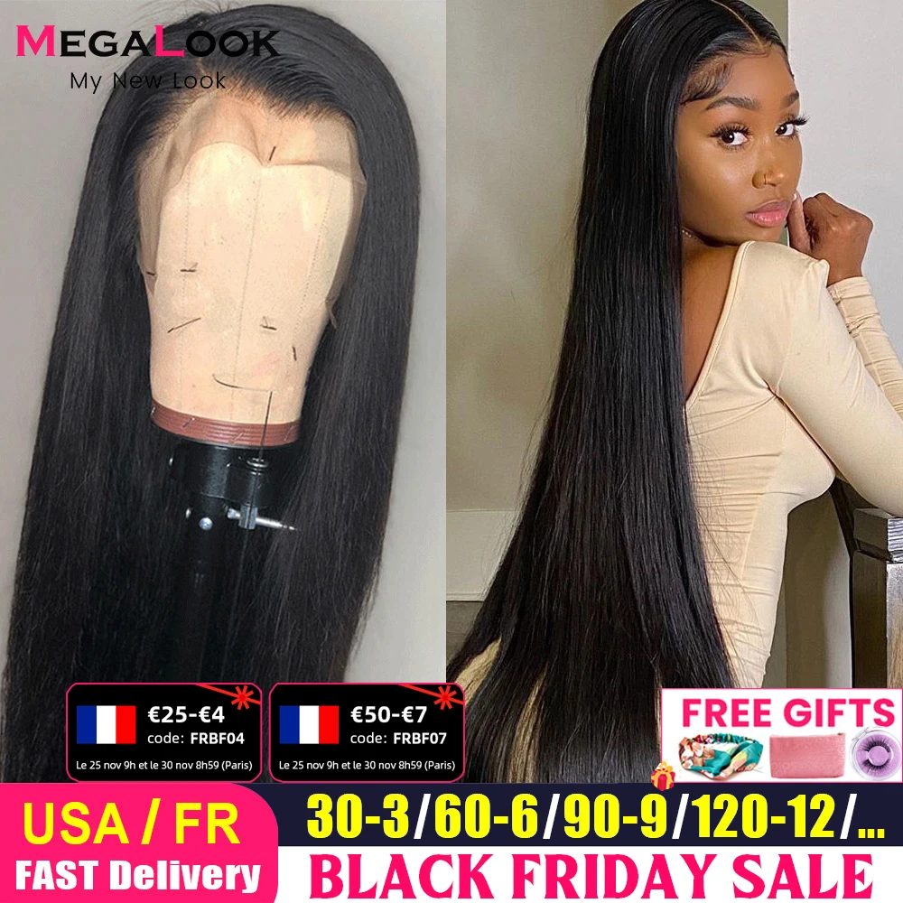 

13x6 Lace Front Wig Human Hair Wig PrePlucked 13x4 Transparent Lace Frontal Wig 30 32Inch 4x4 Closure Wig Brazilian Straight Wig