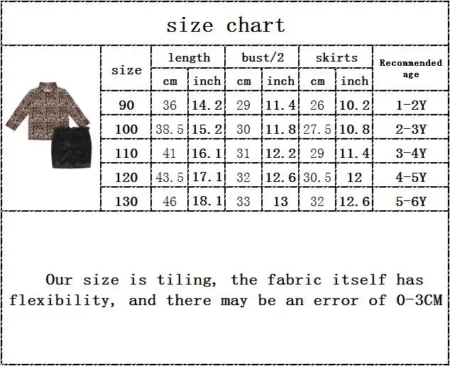 

Kids Clothes Fashion Girls Full Sleeve Leopard Tops Blouses Solid Skirts Kids Baby Girls Clothing Set Toddler Clothes 12M-6Y