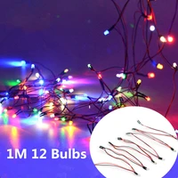 1m 12bulbs diy building model making materials sand table string lights with wire model led lights 6 colors