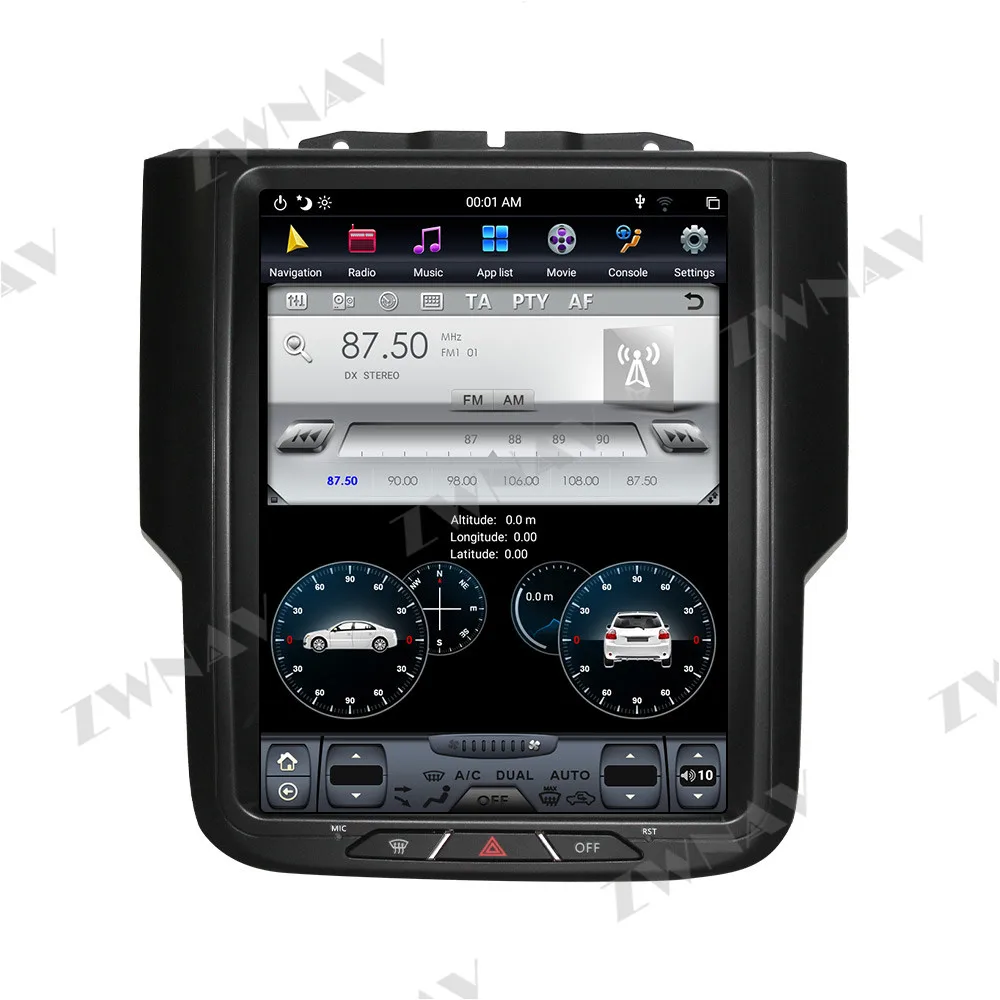 

PX6 Tesla Style Android 9.0 Car Multimedia Player For Dodge RAM 1500 2500 3500 2014 2015-2018 GPS Audio Radio stereo head unit