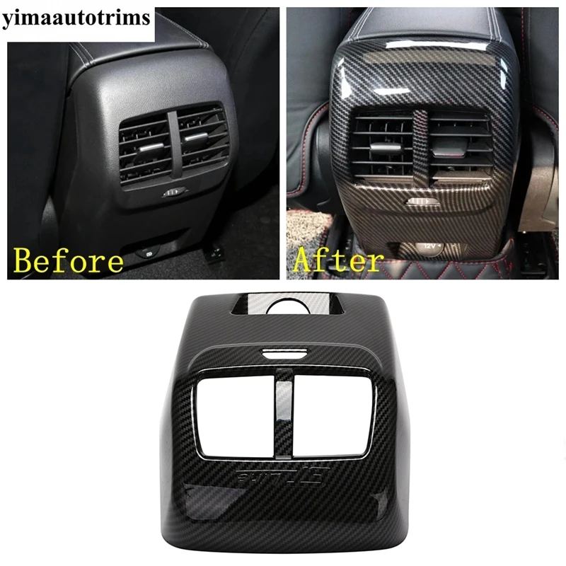 

For Ford Focus MK4 2019-2021 ST Line Carbon Fiber Rear Air Conditioning Outlet Panel Frame Cover