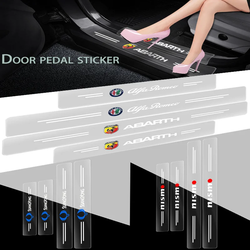 

4pcs New Transparent Decal Car Threshold Pedal Protector Sticker for Opel Astra H G J Insignia Mokka Zafira Corsa Vectra C D