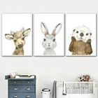 Кролик, кошка, собака, морская свинка, лось, Выдра, роспись на холсте для детского сада, скандинавский постер и печать, роспись для детской комнаты, домашний декор