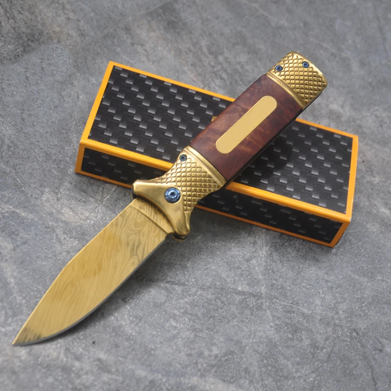 

Folding Knife 7Cr17Mov Blade Wood Handle Outdoor Survival Rosewood Handle Knife Camping Survival Pocket Outdoor Hunting Knives