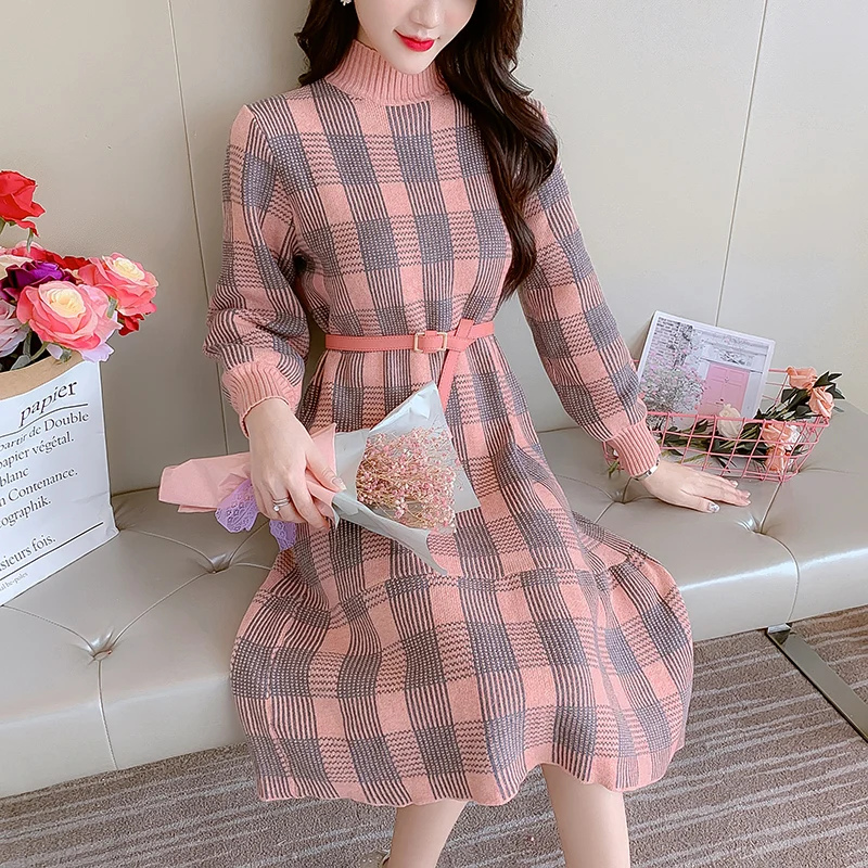 Платье-Свитер женское вязаное осень 2020 | Женская одежда