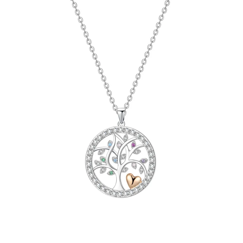 

Tree of Life Women Necklace Setting with Zircon Crystal Pandent