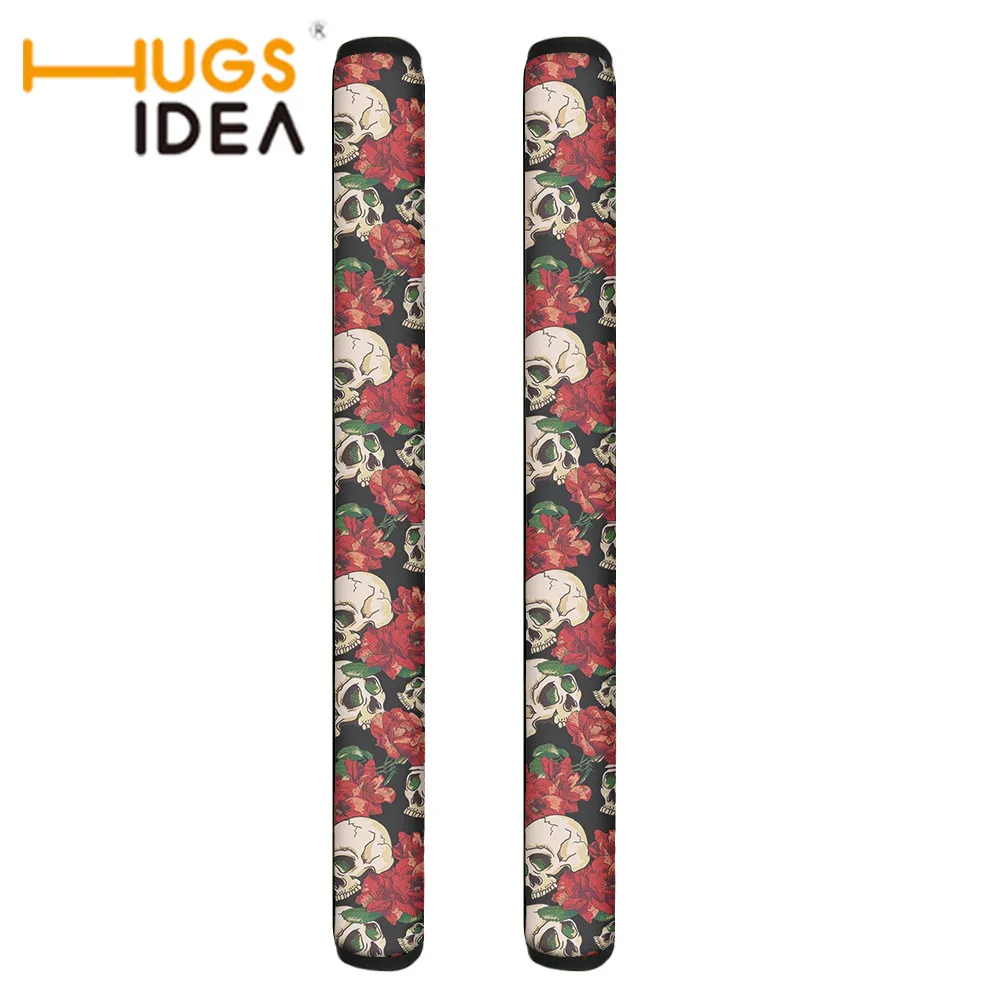 

HUGSIDEA Cool Gothic Skull Print Refrigerator Door Handle Covers Fashion Home Decortion 2Pcs Fridge Oven Protector Accessories
