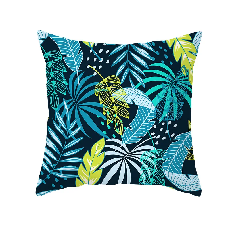 

Tropical Plant Green Leaves Floral Pillowcase Decorative Cushion Covers For Sofa DIY Printed Pillow Chair Car Cushion Home Decor