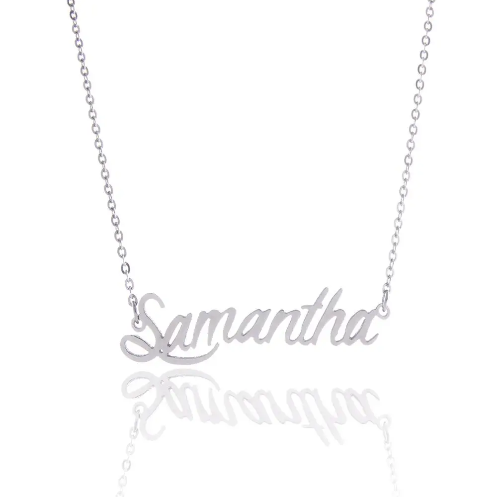 

Customized Necklace Stainless Steel Necklace Nameplate Choker Pendant English Name Jewelry Necklace 45 Fonts AAA Quality