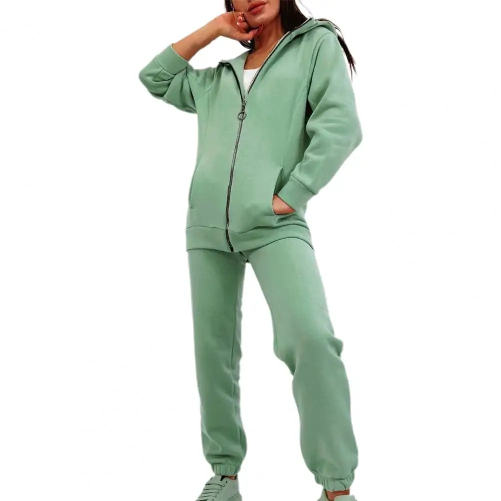 

1 Set Sports Suit Trendy Thick All Match Women Hoodie Suit 4 Sizes Sporty Outfit