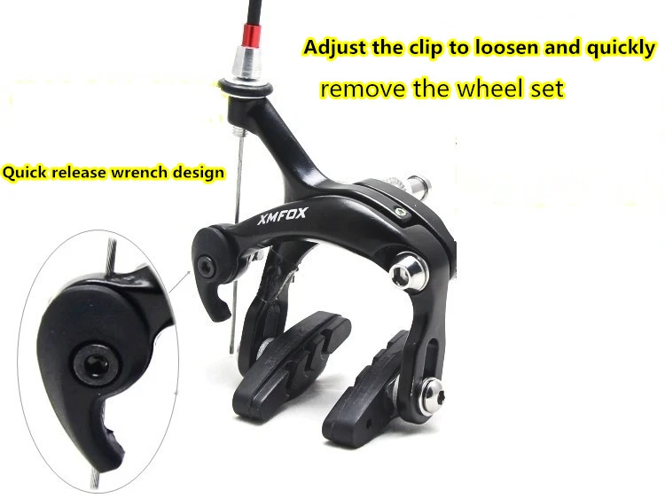 

ELYON XMFOX-AS2.3 Bicycle V Brake For Racing Road Dual Pivot Bike Aluminum Side Pull Caliper Front Rear Caliper Bisiklet Balck