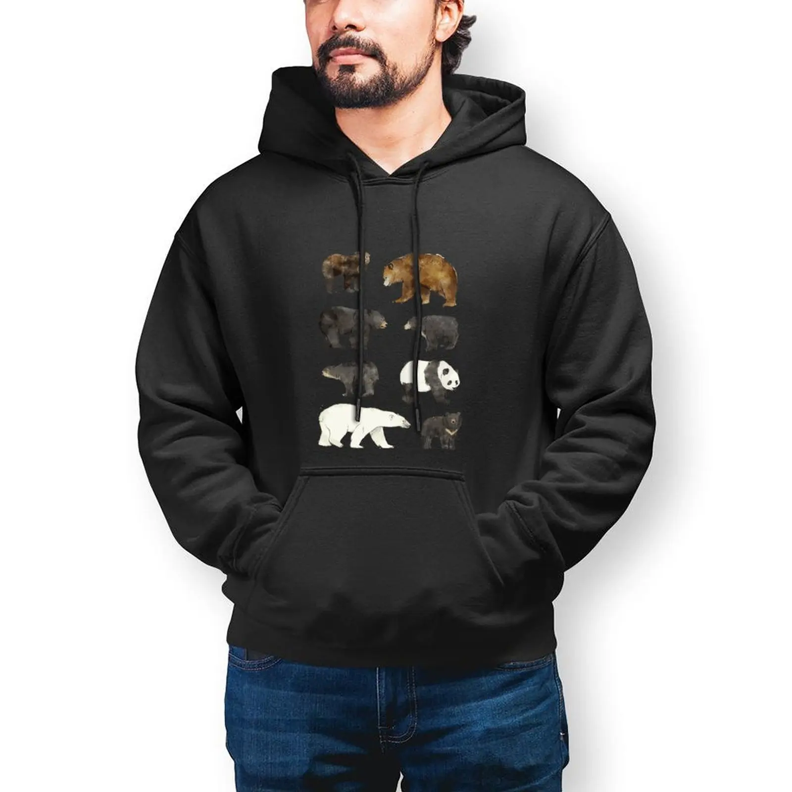 

Bear Hoodie Cotton Autumn Hoodies Nice Long Sleeve Loose Pullover Hoodie Big Men