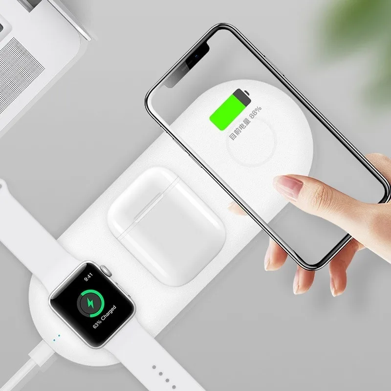 Зарядное устройство sans fil для iPhone Galaxy s10 note10 plus a50 беспроводное зарядное 3 в 1 Apple watch