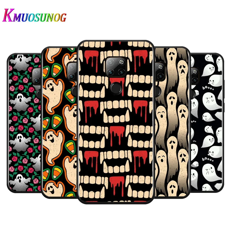 

Funny Cute Ghost For Huawei Mate 10 20 20X(5G) 30 40 40RS Nova5i PRO Lite Plus Black Soft Phone Case