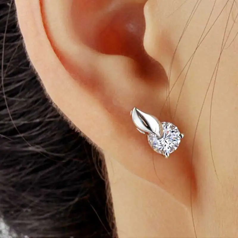 Роскошные серьги с кристаллами из фианита маленькие для женщин свадебные