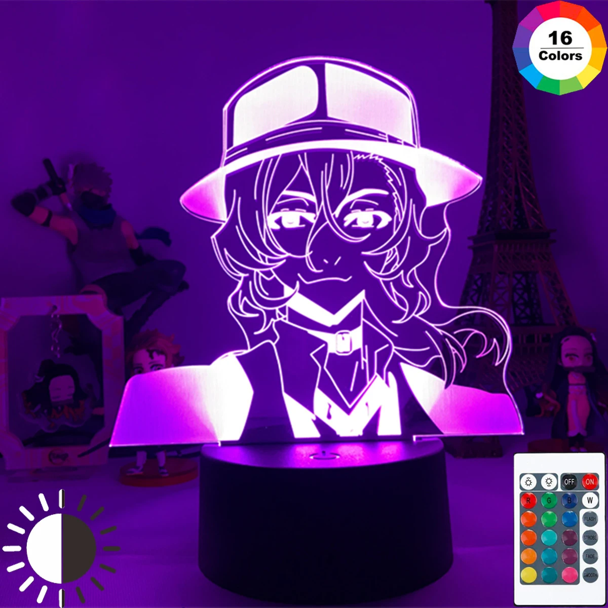 

Bungo Stray Dogs Led Night Light Nakahara Chuuya for Bedroom Decor Gift Colorful Anime Waifu 3d USB Desk lamp Nakahara Chuuya