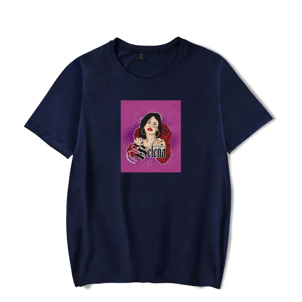

Удобная футболка с принтом Selena quintilla, повседневные универсальные нейтральные футболки с короткими рукавами