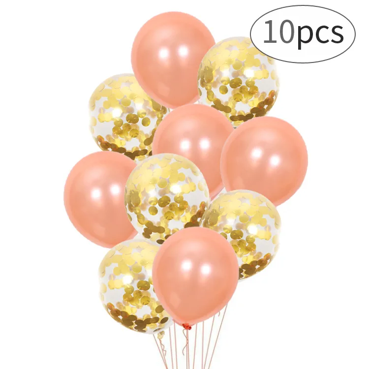 

Confetti Balloons 12 Inch Rose Gold Latex Ball Plus Sequined Confetti Balloon Set Wedding Decoration Baby Shower Party Supplies
