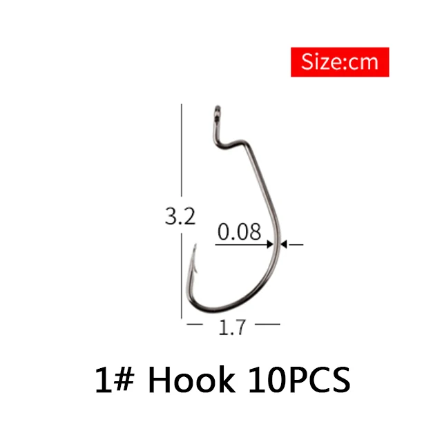 Hooks 10 шт., 3 г, 5 г, 10 г, 12 г, 14 г, свинцовая головка джига, глубокая вода, вес пули, мягкие приманки, Техасские Кривошипные крючки, рыболовные снасти, аксессуары - Цвет: Hooks