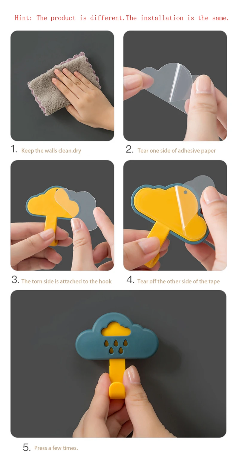 

New Type of Plug Wire Storage Fixed Hooks Without Holes Waterproof Moisture-proof Seamless Strong Paste Hooks