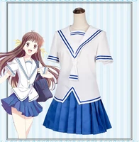 anime fruits basket honda toru souma yuki summer autumn jk school uniform sailor suit cosplay costumes top skirt tie head