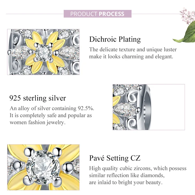 

2021 NEW Enamel Flower Openwork Round Beads for Women Bijoux Making Charm Authentic Silver 925 Jewelry Fit 3mmm Snake Bracelet