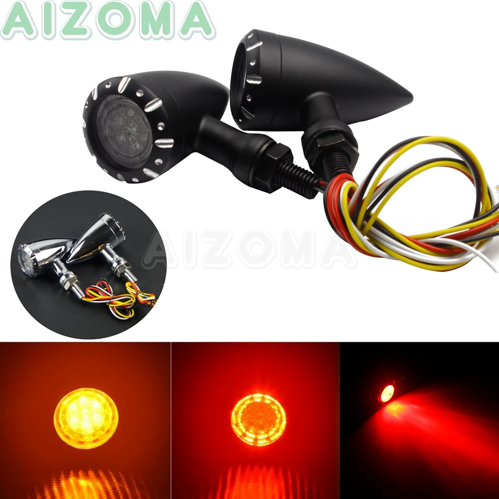 Светодиодный указатель поворота для мотоцикла 10 мм под заказ 3 в 1 Harley Dyna 883