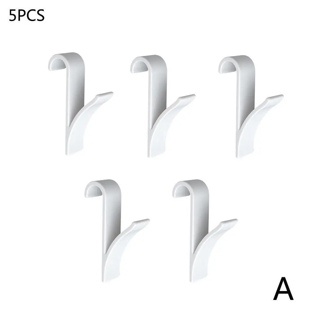 

5pcs High Quality Plastic Bathroom Hook Radiator Hook Multifunction Decor Unbrella Clothes Towel Rack White/Transparent V6W8