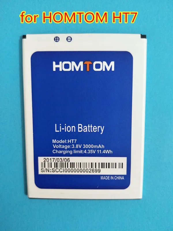 100% высококачественный Новый Сменный аккумулятор для смартфона HOMTOM S16 S7 HT16 HT37 HT7 HT30