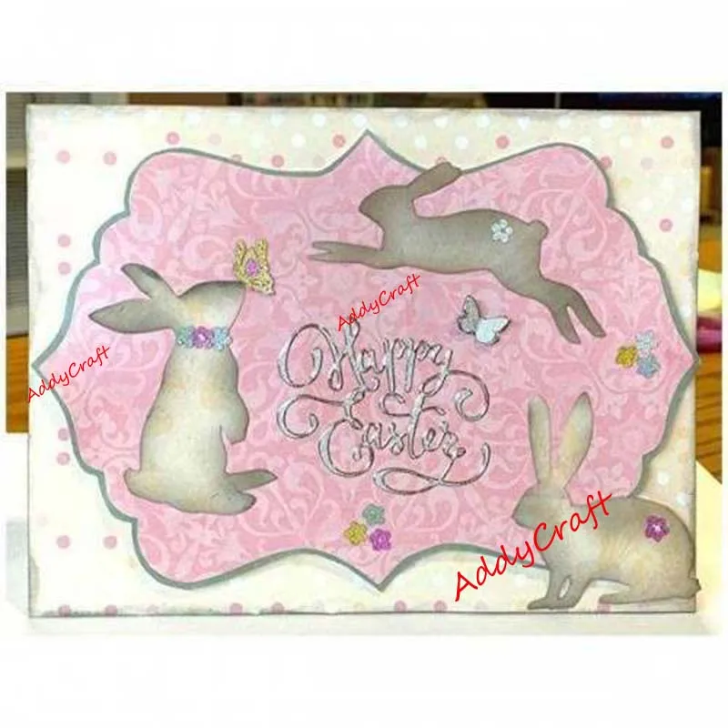 Металлические штампы для вырезания кролика и слов штамп украшения скрапбукинга