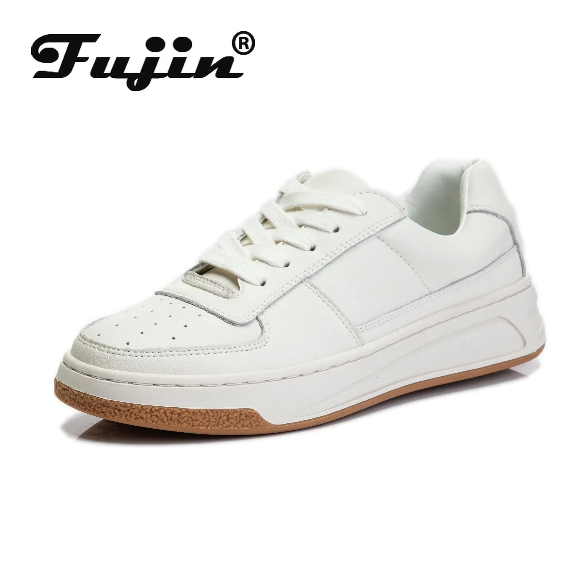

5 Genuine Leather White Women Shoes Sneakers Platform Flat Soft Quality Leather Casual Leisure White Footwear Lace Up