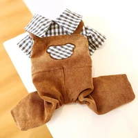 washable attractive puppy winter warm clothes unisex pet jumpsuit close fitting for outing