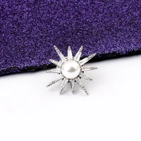 new sun shaped pearl small brooch for women suit fashion jewelry scarf buckle cardigan safety pins wedding clothing accessories