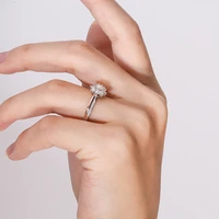 0336ct Carat Natural Diamond Halo Engagement Ring Set with small Diamond Flower Style Halo Setting 10K White Rose Gold Gift