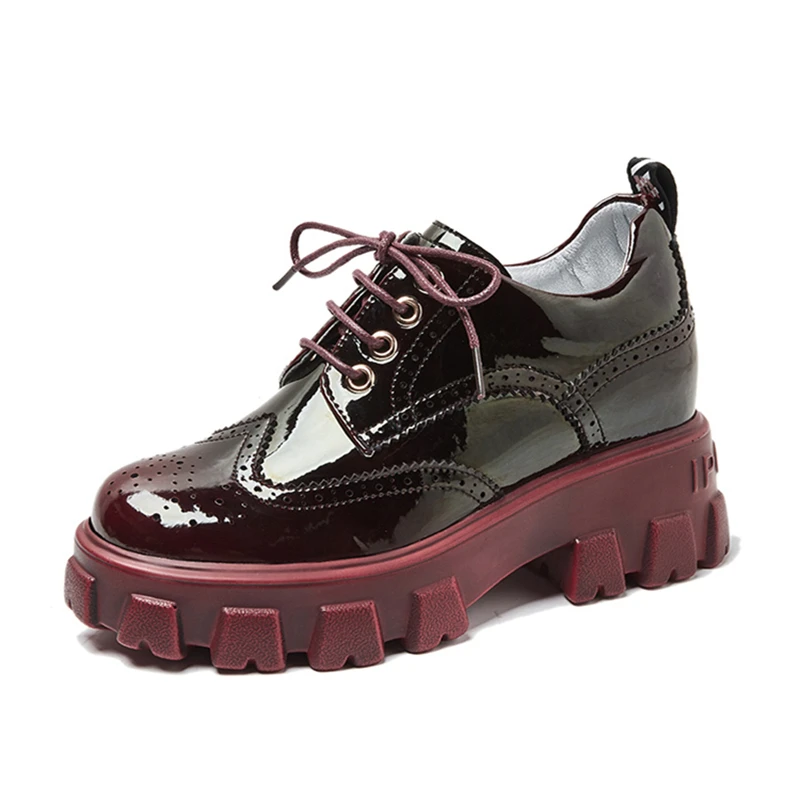 Туфли женские кожаные на платформе брендовые удобные лоферы криперы плоская