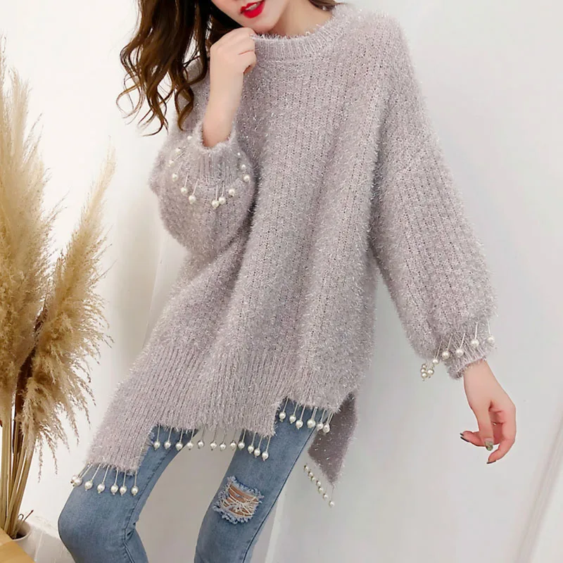 

Women's Spring Autumn Knitted Sweater 2023 New Mid-length Outer Wear Pullover Knitted Bottoming Sweater Female Top