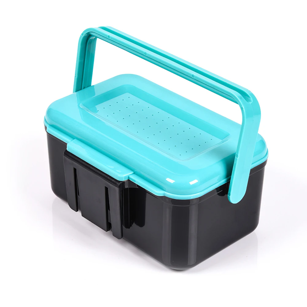 Multifunctional 2 Compartments Live Bait Box Red Worm Earthworm Lure Plastic Boxs Fly Bass Tilapia Carp Fishing Tackle | Дом и сад
