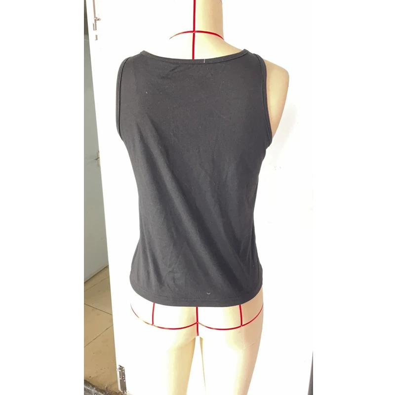 

Mandylandy Vest Summer Fashion V-neck Sleeveless Bandage Slim Vest Top Women's Casual Solid Color Lace Stitching Vest