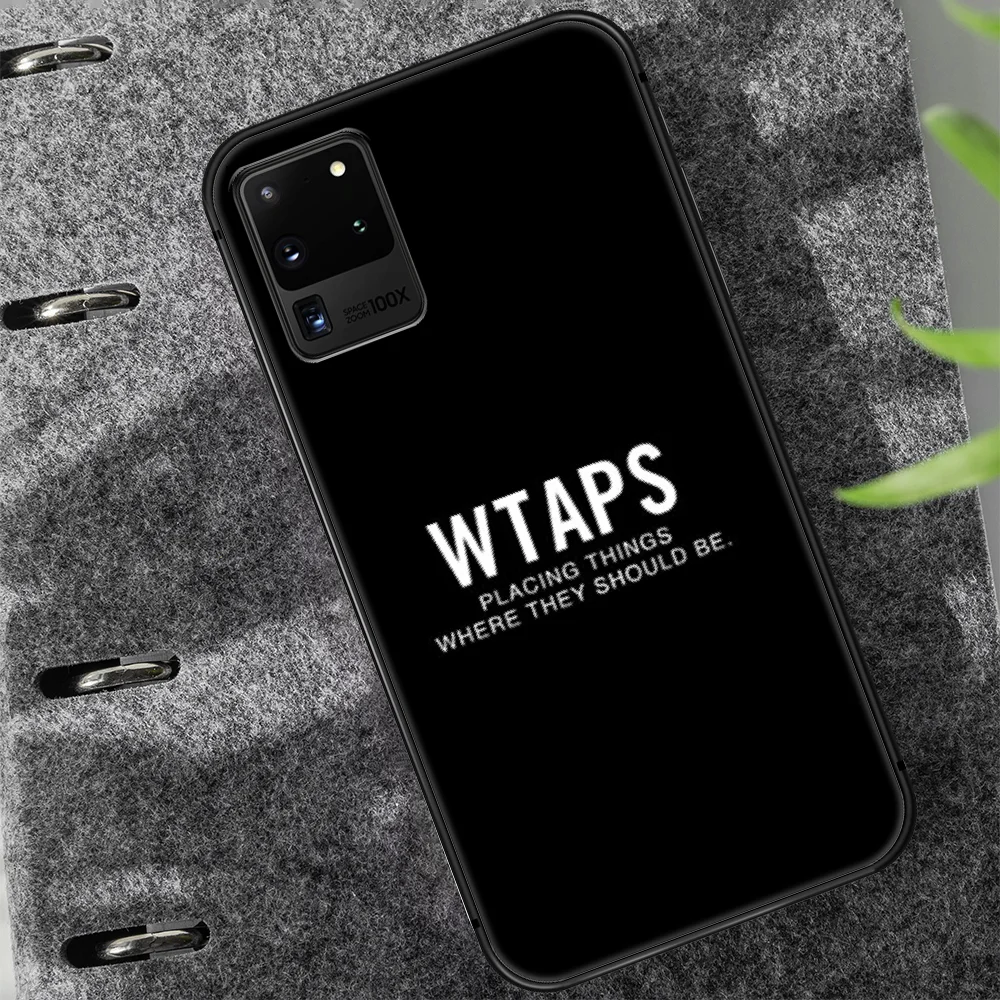 

Japan trend brand WTAPS Phone Case Cover Hull For Samsung Galaxy S 7 8 9 10 e 20 FE edge uitra plus Note 9 10 20 black