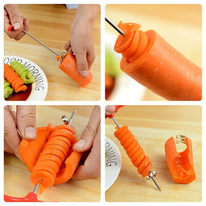 Hot Sale Vegetables Spiral Knife Slicer Rotating Machine Manual Magic Roller Radish Potato Carrot Cucumber Cutter | Дом и сад