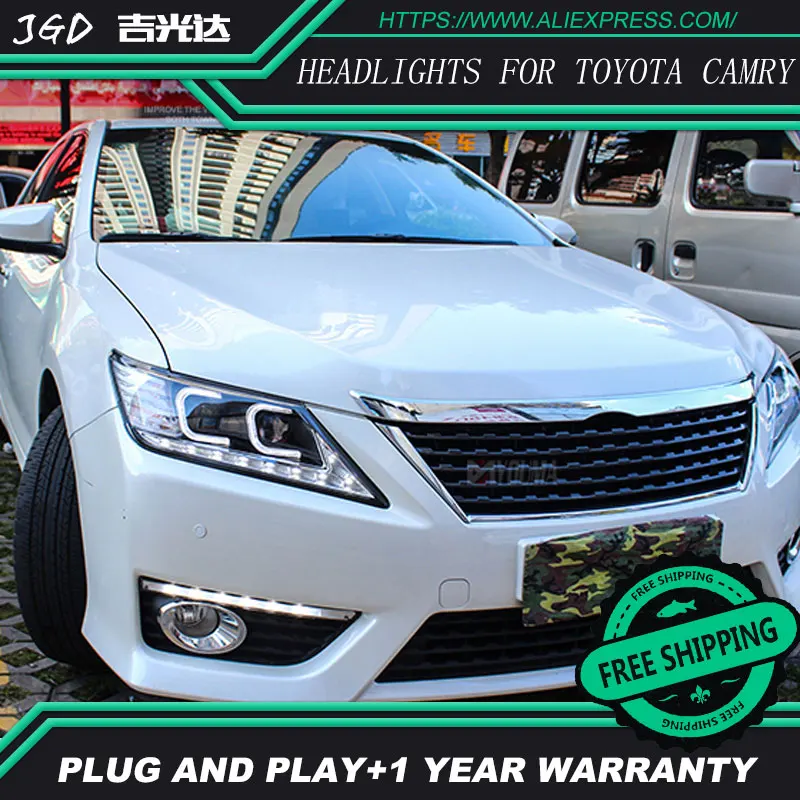 Автомобильный Стайлинг чехол для передней фары Toyota Camry 2012 2014 светодиодный ные DRL H7