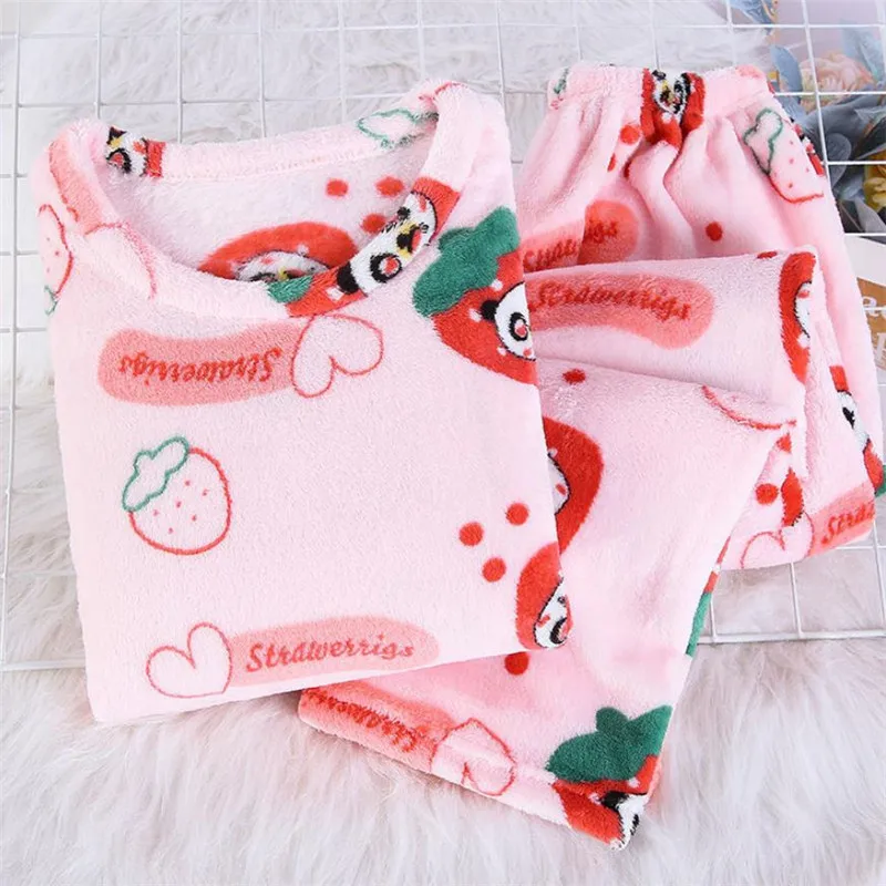 

Зимняя Фланелевая Пижама для женщин, аниме кавайная панда, теплая Пижама для молодых девушек, 2 предмета, пижама, Женская домашняя одежда, од...