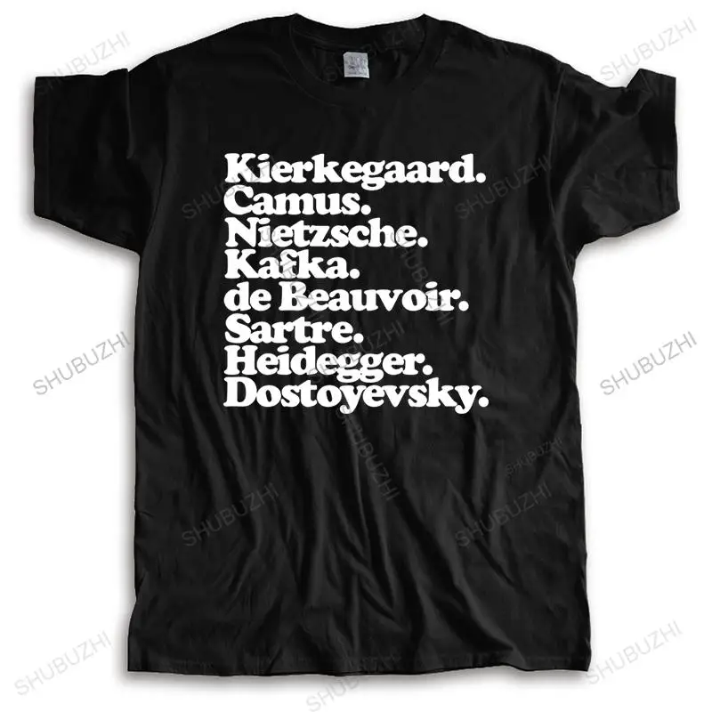

Kierkegaard. Camus. Nietzsche. Kafka. de Beauvoir. Sartre. Heidegger. Dostoyevsky. unisex letter print Vintage teeshirt tops