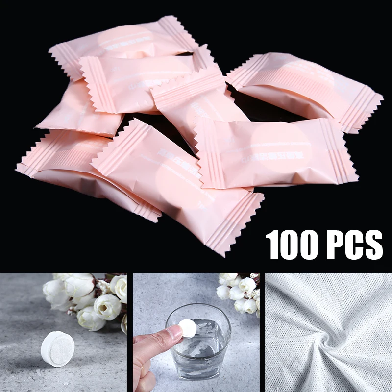 100 шт одноразовые салфетки мягкие нетканые для кожи сжатые полотенца макияжа