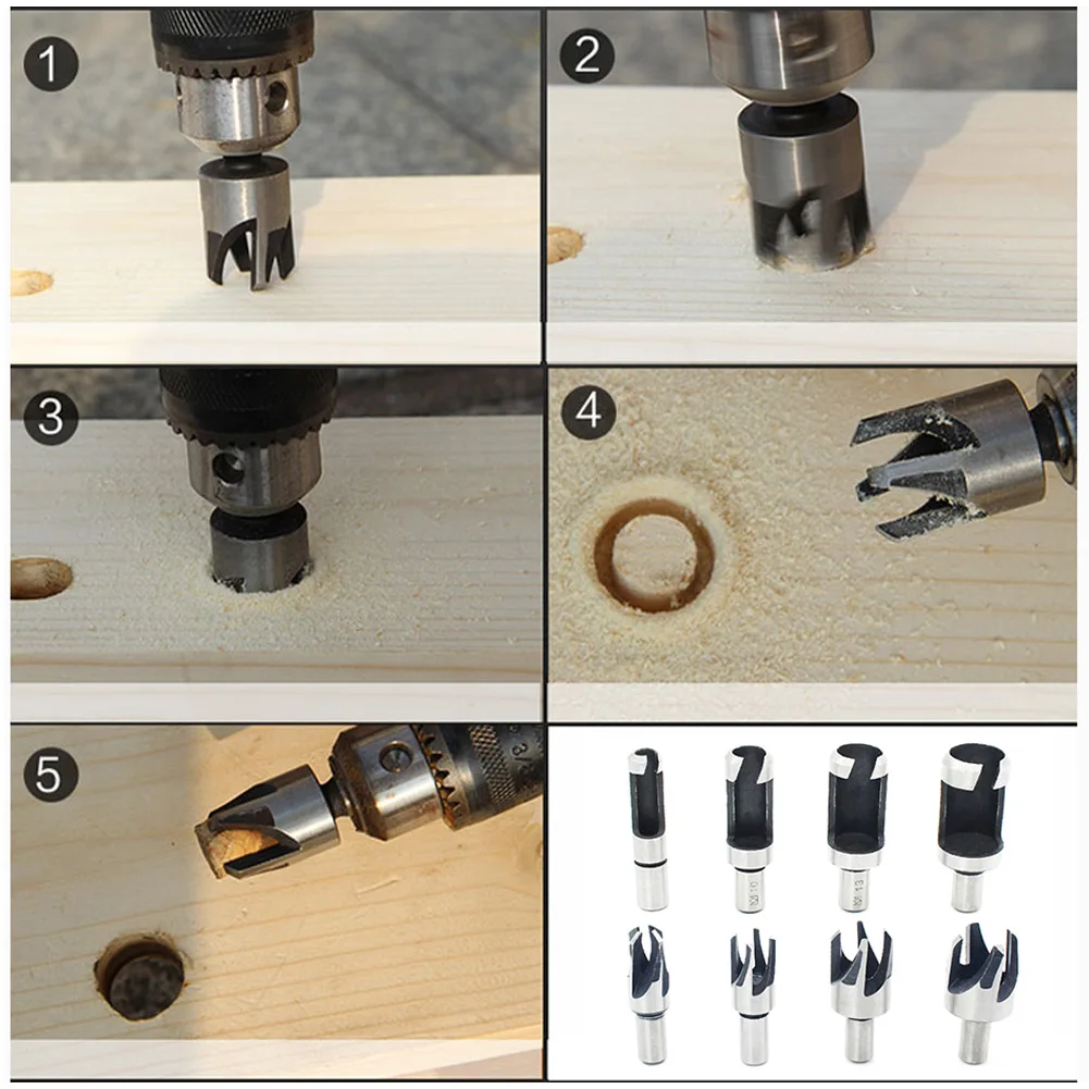 

23pcs DIY Tool With L Wrench Accessories Reamer Wood Plug Cutter Drill Bit Set Woodworking Chamfer Carpenter Durable Countersink