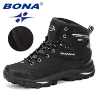 bona 2020 new designers action leather brand men winter snow boots high top sneakers super warm mans boots outdoor footwear