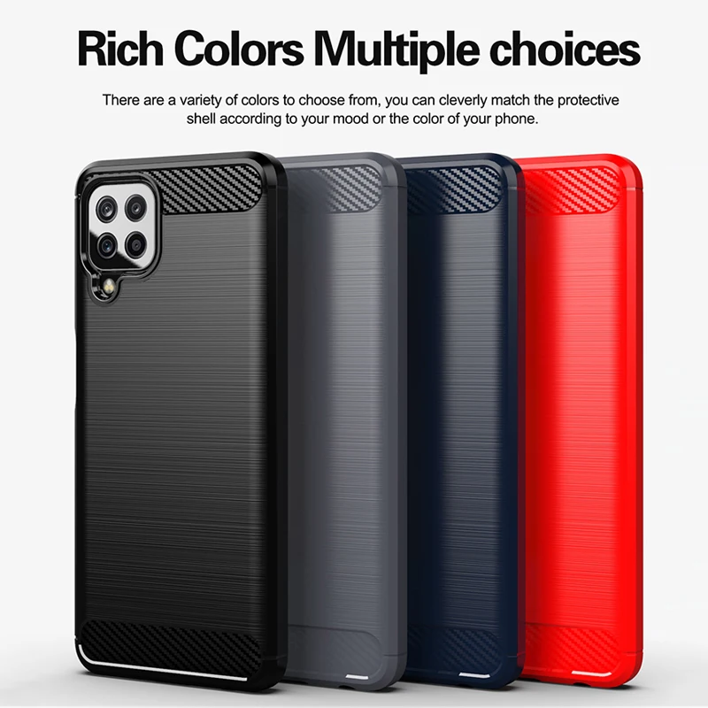 For Samsung Galaxy M32 Case Carbon Fiber Shockproof Silicone Bumper Case For Samsung Galaxy M32 Cover for Samsung Galaxy M32