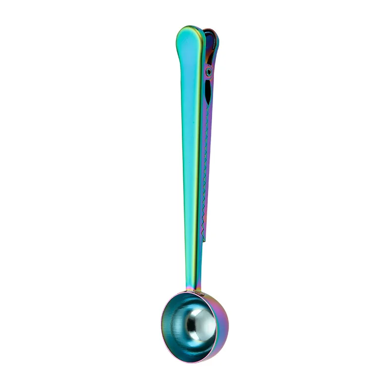 

Two In One Sealed Coffee Spoon Stainless Steel Coffee Spoon Food Sealing Clip Kitchen Accessories